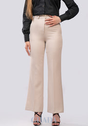 Pantalon pattes d'éléphant en beige sable