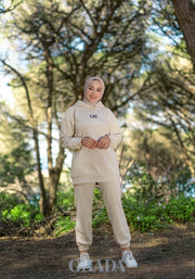 Ensemble hoodie et pantalon en beige