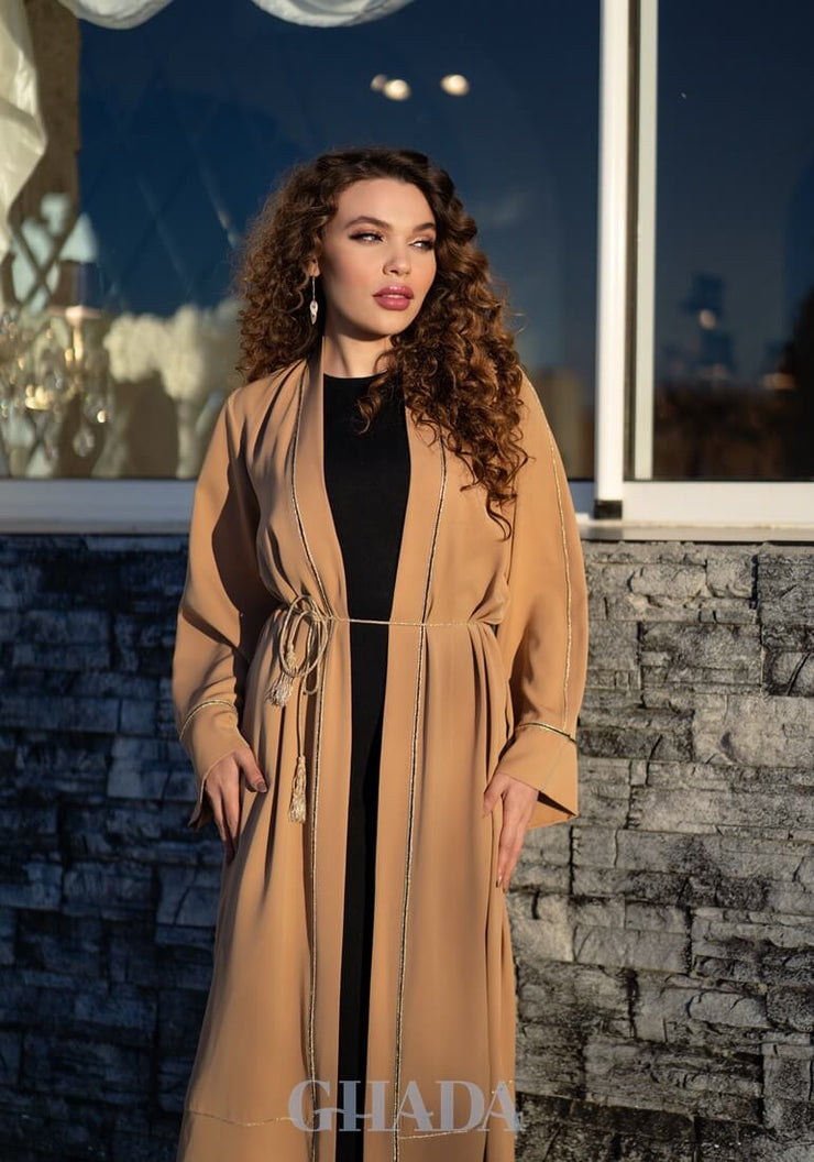 Abaya caramel traditionnelle