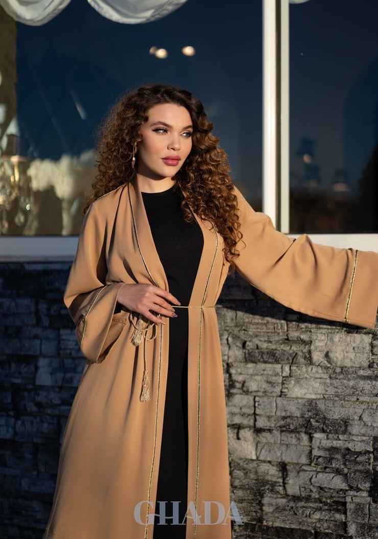 Abaya caramel traditionnelle