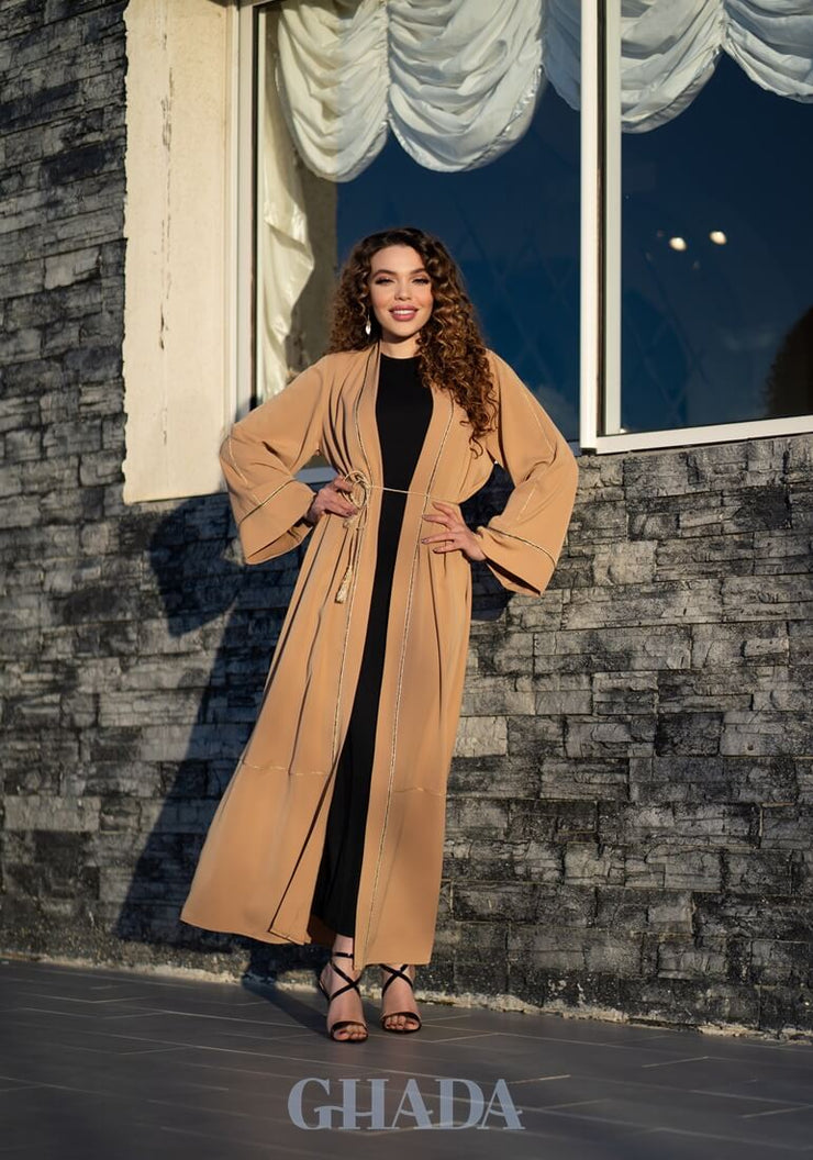 Abaya caramel traditionnelle