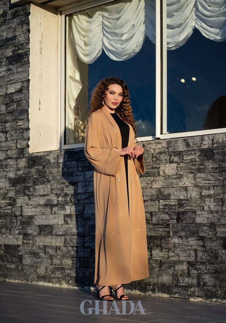 Abaya caramel traditionnelle