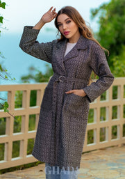 Manteau long en tweed