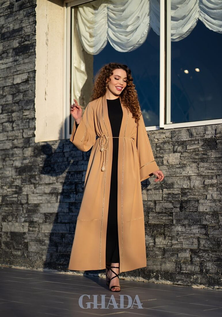 Abaya caramel traditionnelle