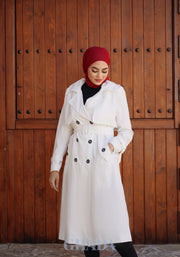 Trench coat long en blanc