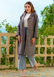 Manteau long en tweed