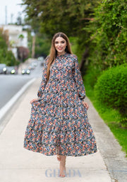 Robe satinée imprimée floral