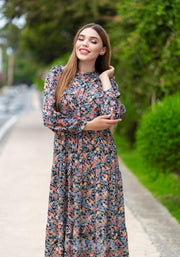 Robe satinée imprimée floral