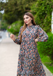 Robe satinée imprimée floral