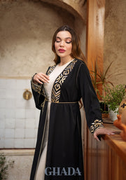 Abaya noir avec broderie traditionnelle