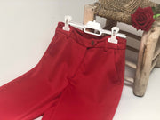 PANTALON ROUGE TAILLE HAUTE